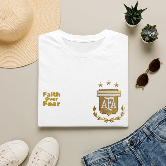 Faith Over Fear T-Shirt — AFA Crest Inspirational Graphic Tee