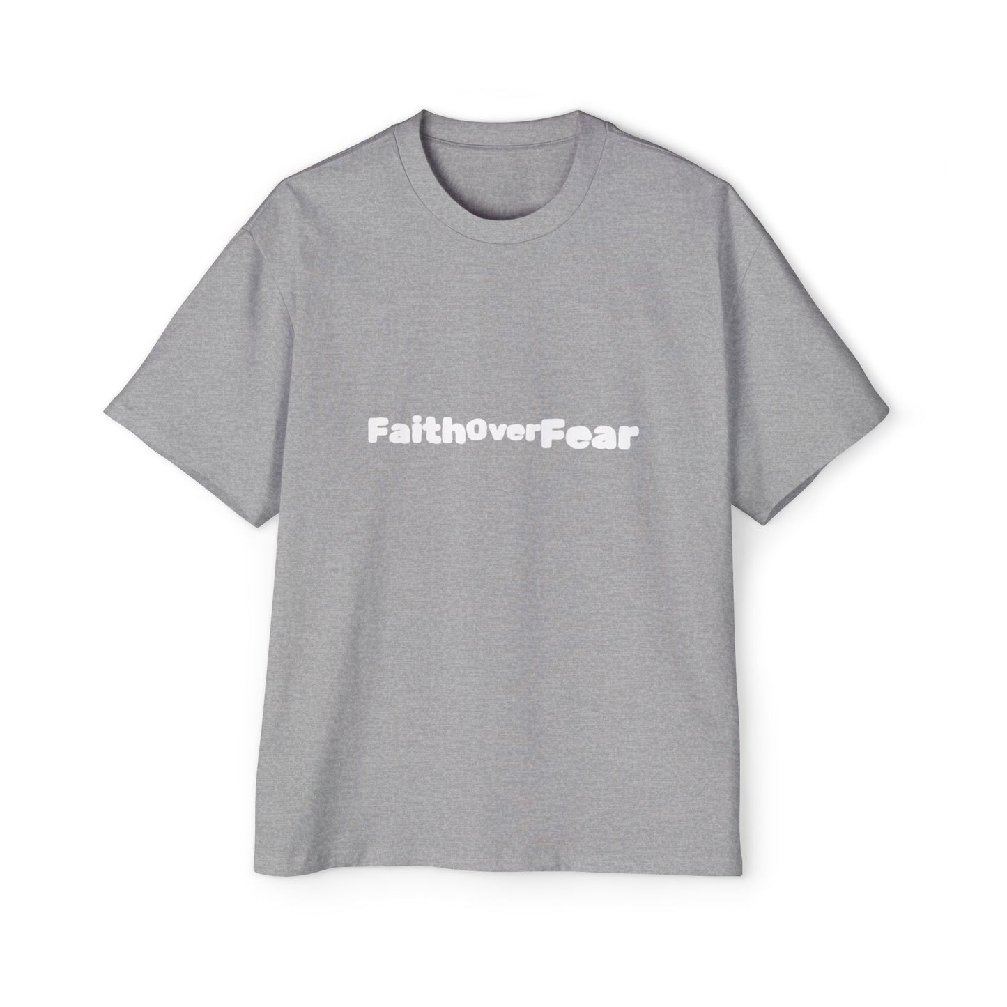 FaithOverFear Oversized Tee — Dove Back Graphic Christian Shirt