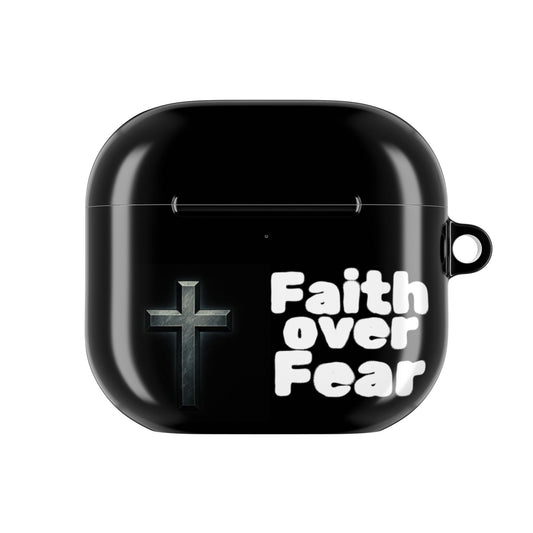 Faith Over Fear AirPod Case — Christian Cross Protective Cover