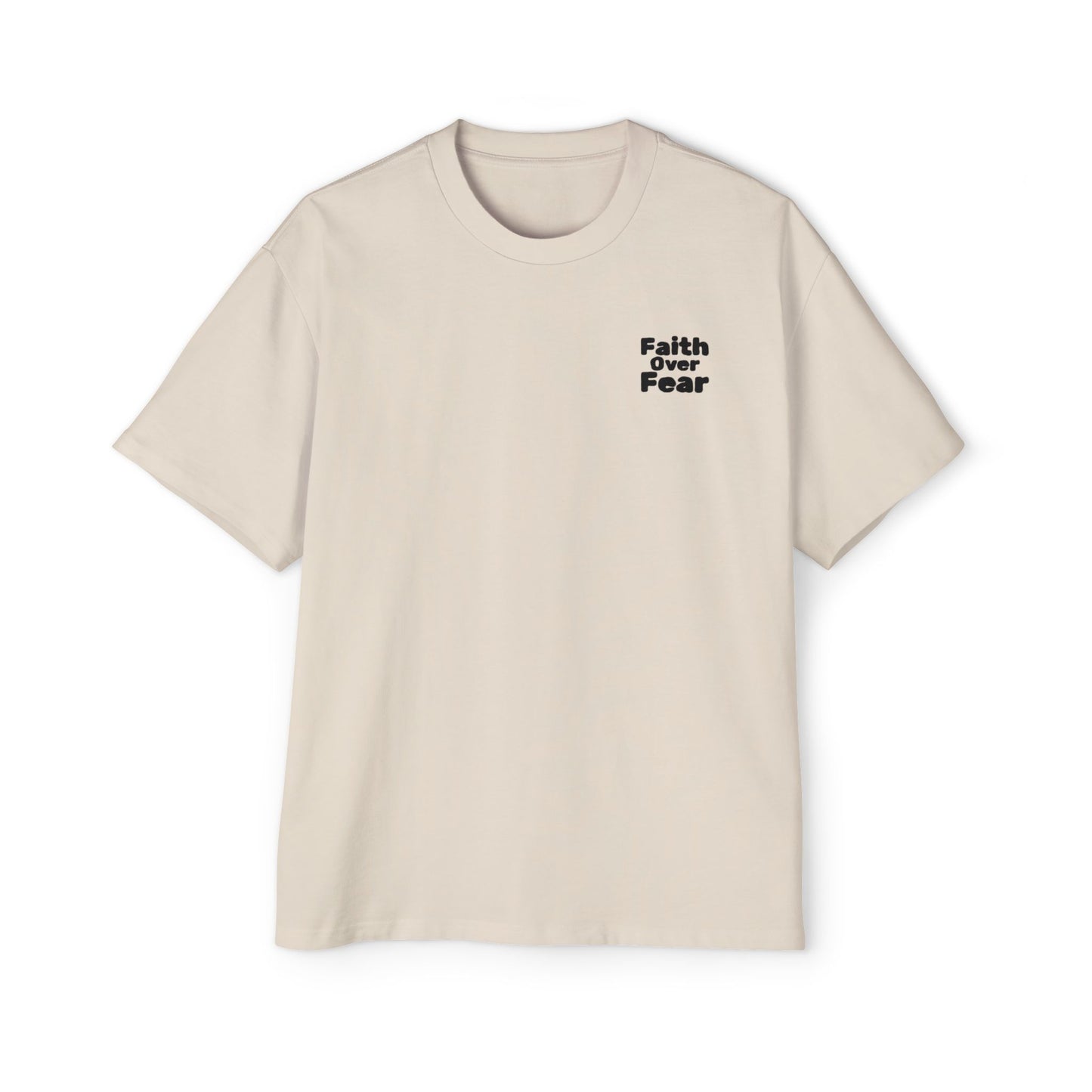 Faith Over Fear Tee — Spiritual Cosmic Backprint Oversized T-Shirt