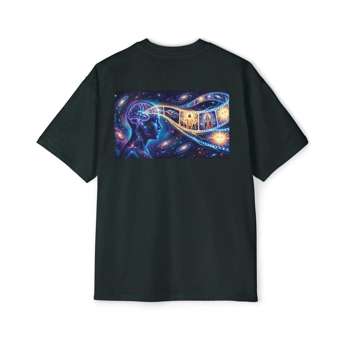 Faith Over Fear Tee — Spiritual Cosmic Backprint Oversized T-Shirt