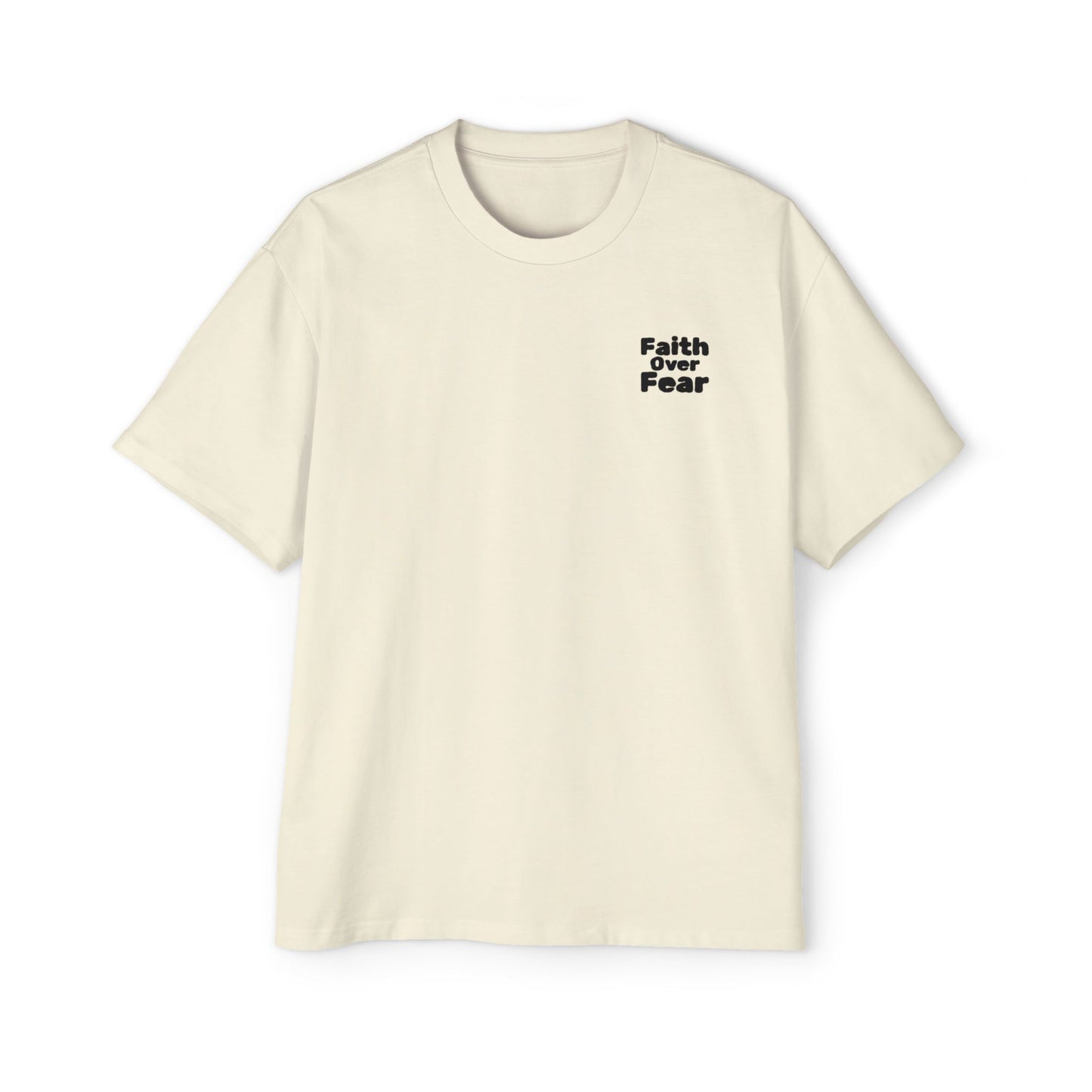 Faith Over Fear Tee — Spiritual Cosmic Backprint Oversized T-Shirt