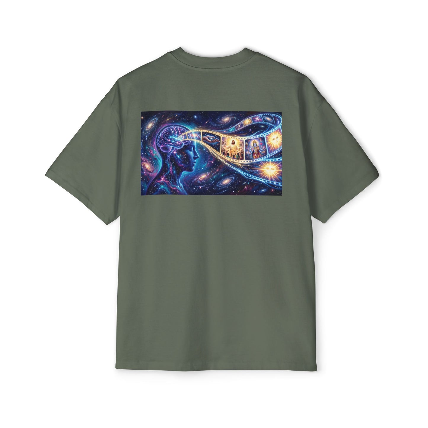 Faith Over Fear Tee — Spiritual Cosmic Backprint Oversized T-Shirt