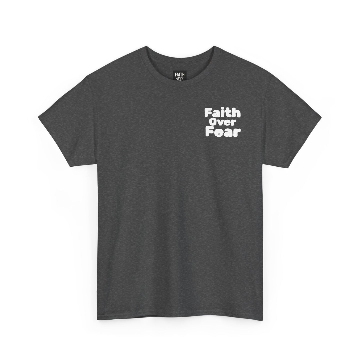 Faith Over Fear Christmas T‑Shirt — Holiday Tree Graphic Tee
