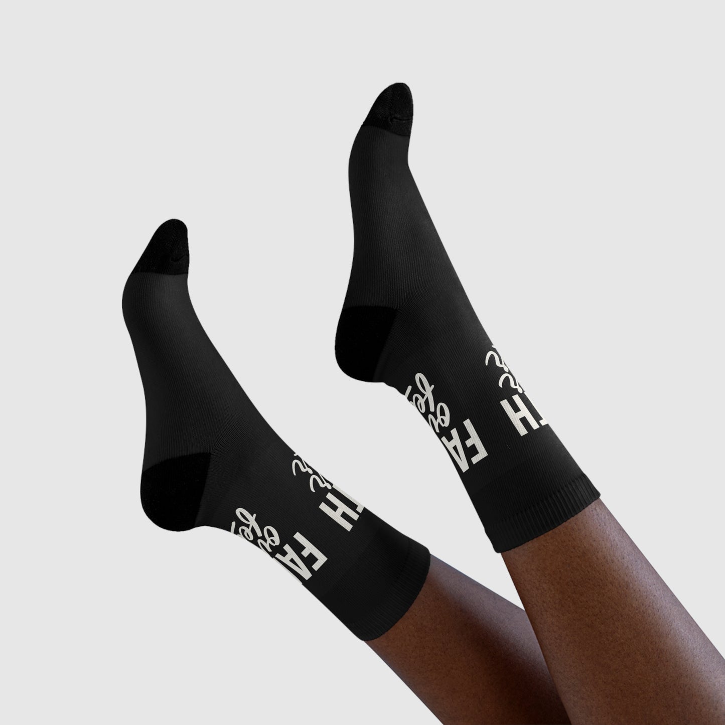 Faith Over Fear Crew Socks - Inspirational Gift, Motivational Apparel, Positive Vibes, Unique Fashion, Everyday Wear