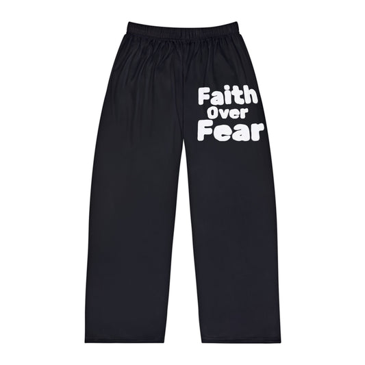 Faith Over Fear Men's Pajama Pants, Loungewear, Gift for Him, Relaxed Fit, Sleepwear for Every Occasion