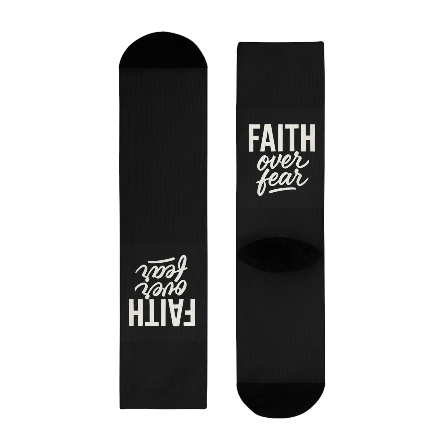 Faith Over Fear Crew Socks - Inspirational Gift, Motivational Apparel, Positive Vibes, Unique Fashion, Everyday Wear